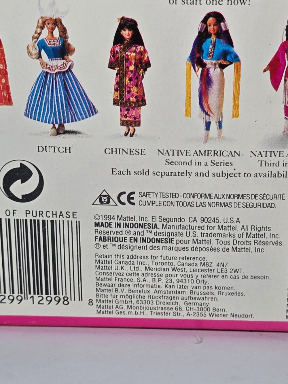 1994 Barbie Dolls Of The World Irish Barbie Ireland #12998 New In Box Read - Picture 7 of 7